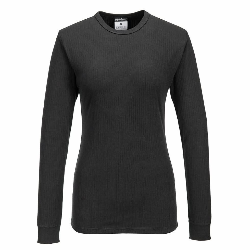 CAMISETA TÉRMICA MANGA LARGA MUJER COLOR NEGRO B126 | PORTWEST